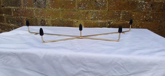 Vintage Retro 60s Coat Hooks Metal and Plastic Gold and Black.