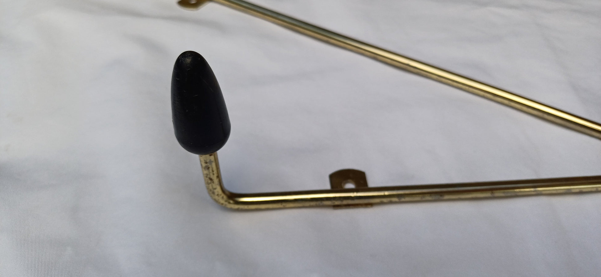 Vintage Retro 60s Coat Hooks Metal and Plastic Gold and Black.