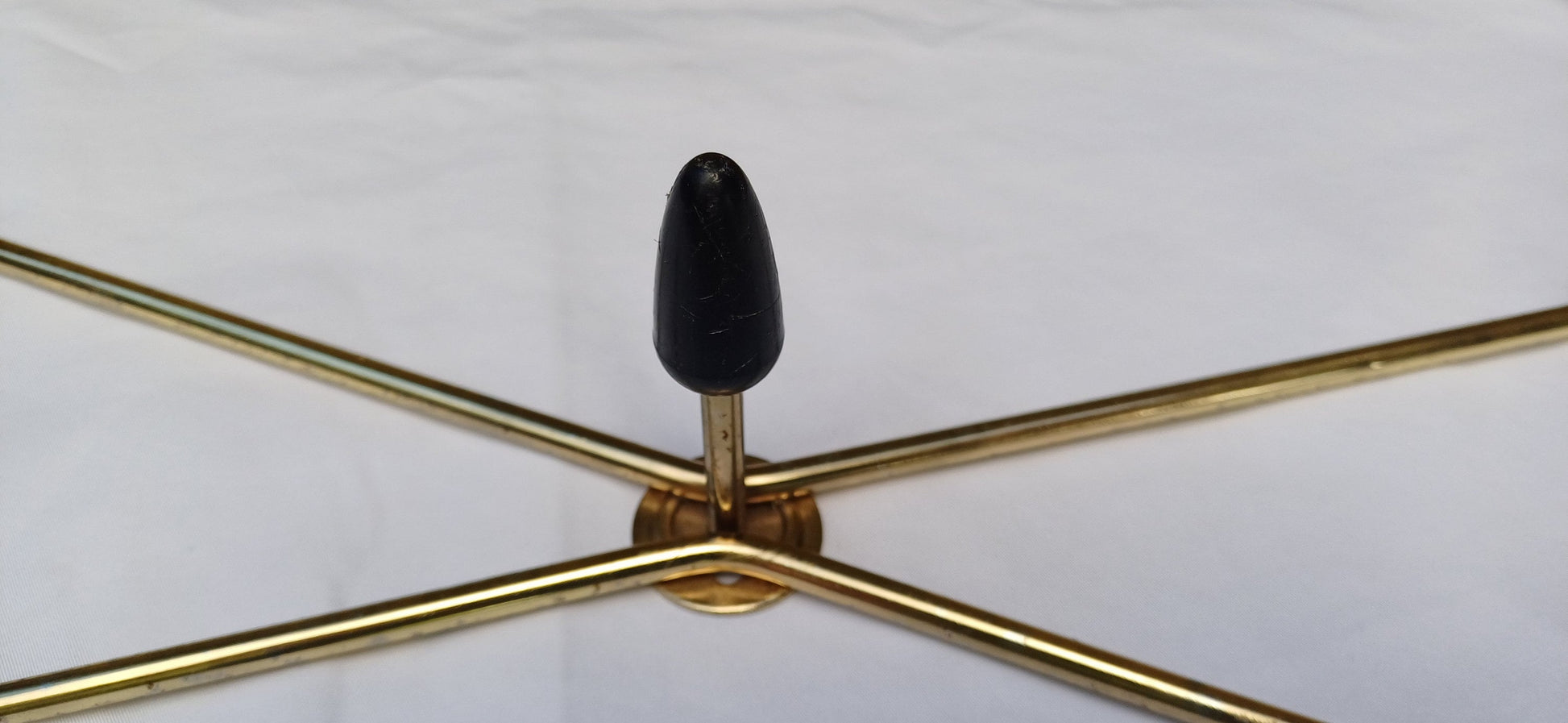 Vintage Retro 60s Coat Hooks Metal and Plastic Gold and Black.