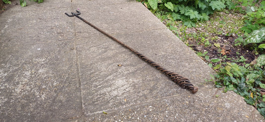 Amazing Long Vintage Handmade Iron Fork Neptune Blacksmith Swirly Decoration.