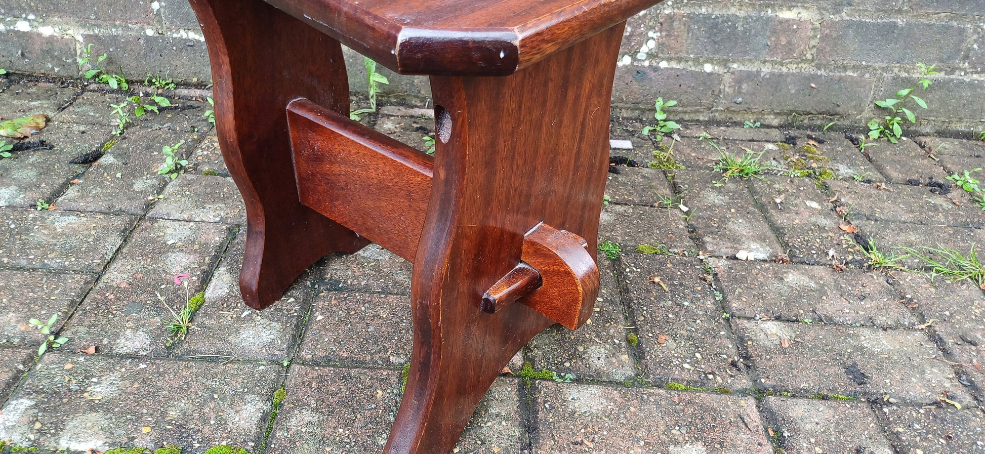 Quality Vintage 60s Spinning Chair Stool Solid Mahogany Very Sturdy.