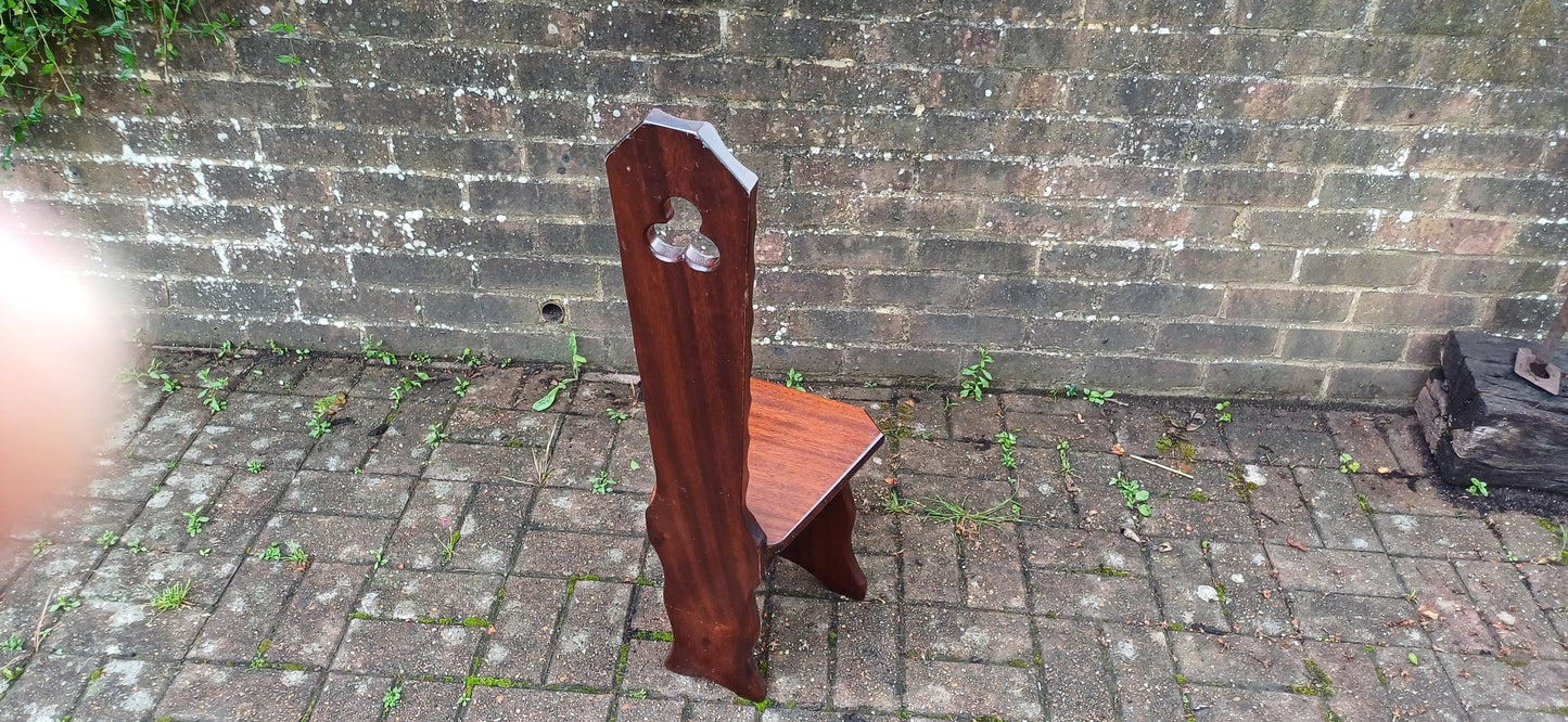 Quality Vintage 60s Spinning Chair Stool Solid Mahogany Very Sturdy.
