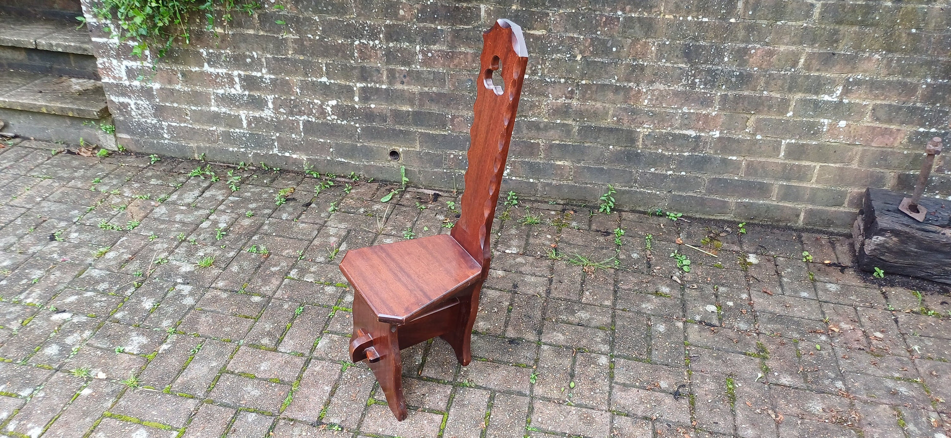 Quality Vintage 60s Spinning Chair Stool Solid Mahogany Very Sturdy.