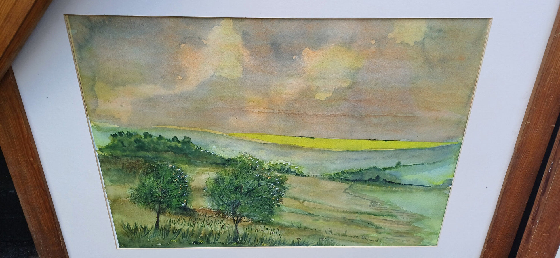 Large Set of 6 Landscape Watercolours or Wooden Frames and Mounts.