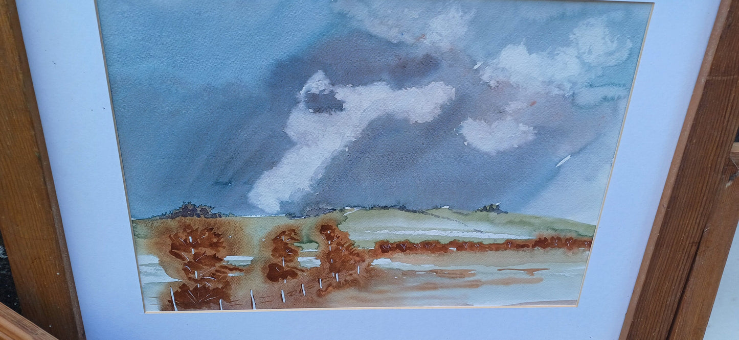 Large Set of 6 Landscape Watercolours or Wooden Frames and Mounts.