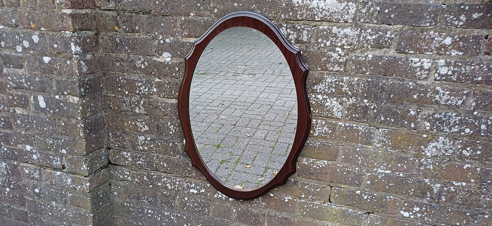 Vintage Teak Retro 70s Stag Shaped Decorative Wall Mirror
