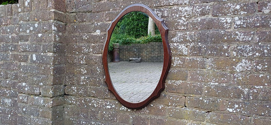 Vintage Teak Retro 70s Stag Shaped Decorative Wall Mirror