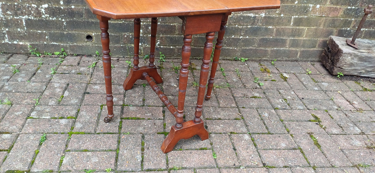 Vintage Solid Mahogany Inlaid Sutherland Occasional Folding Table