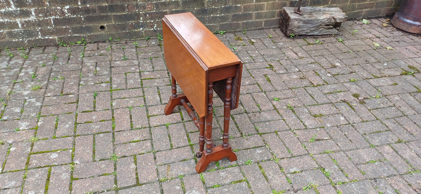 Vintage Solid Mahogany Inlaid Sutherland Occasional Folding Table
