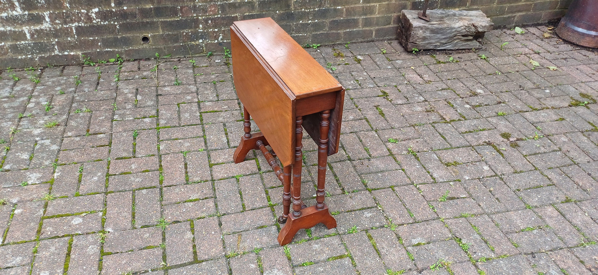 Vintage Solid Mahogany Inlaid Sutherland Occasional Folding Table