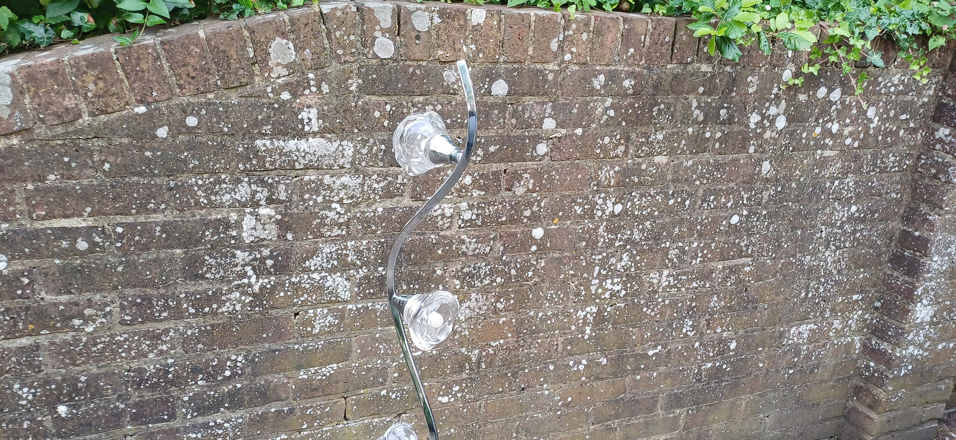Retro Style Chrome Effect Standard Lamp PAT Tested Floral Shades.
