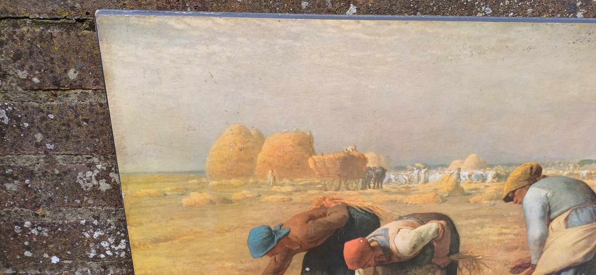 Vintage Athena Print - The Gleaners by Jean Francois Millet c 1857 (large 72cm x 54cm), print on heavy board
