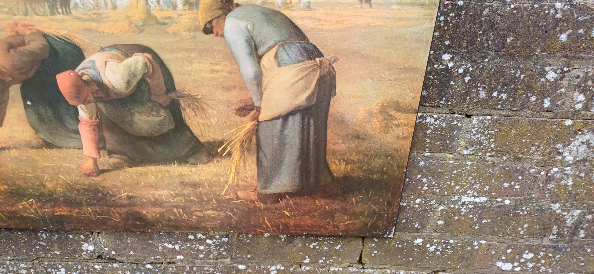 Vintage Athena Print - The Gleaners by Jean Francois Millet c 1857 (large 72cm x 54cm), print on heavy board