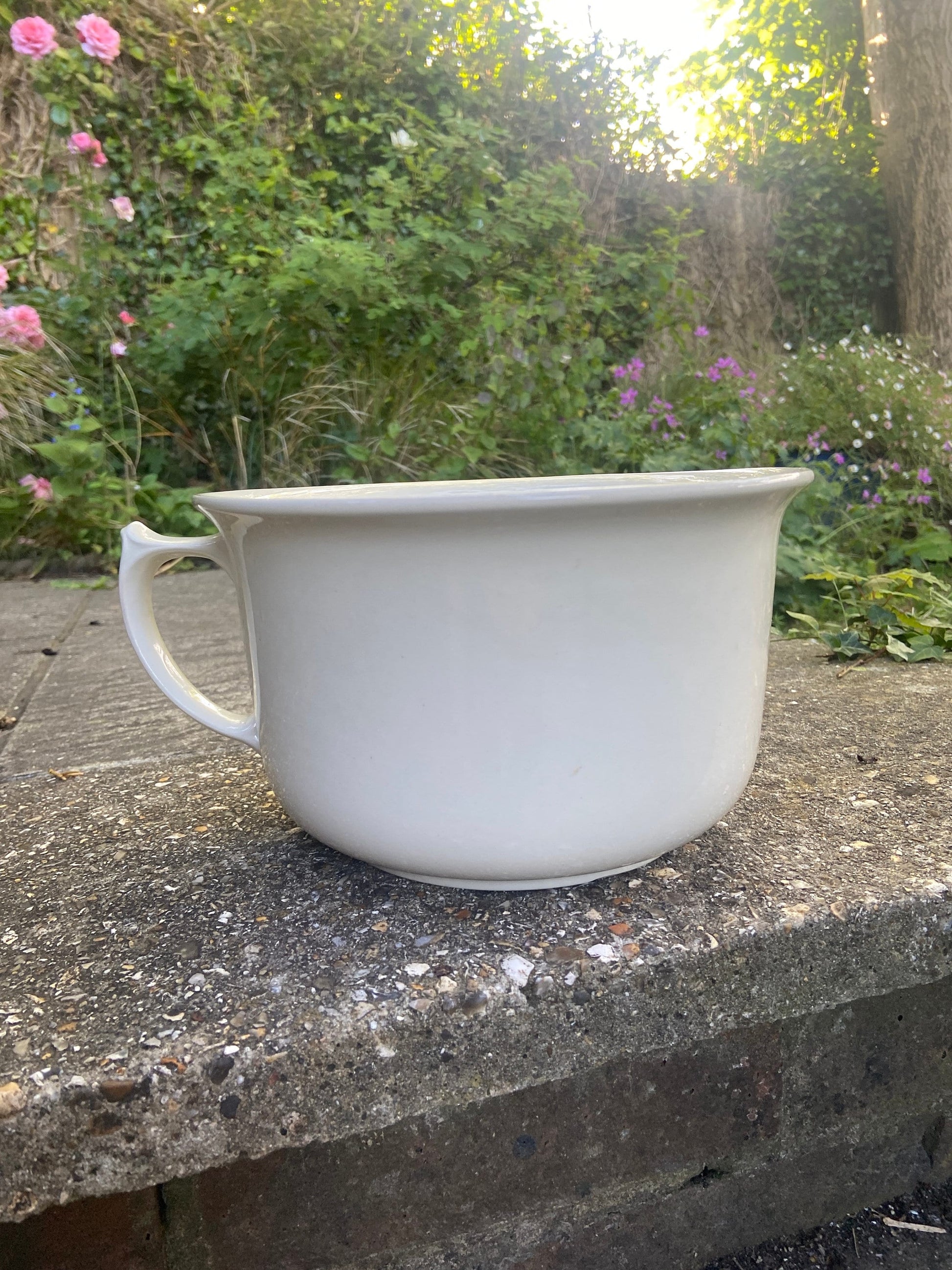 Vintage Chamber Pot, Indoor Planter, Po! Potty, antique pot, china plant pot, ceramic potty, indoor planter 1920s 30s