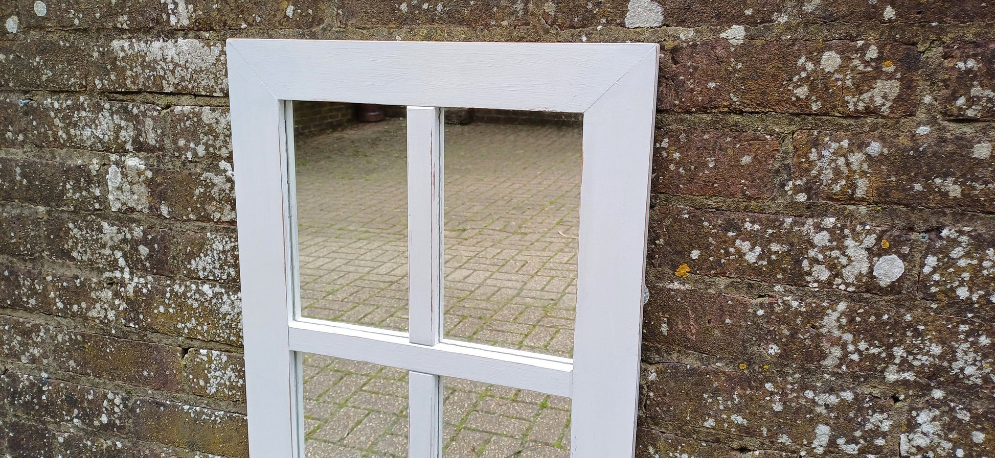 Vintage Painted Mirror and Shelf Hand Painted and Upcycled in Farrow and Ball Ammonite Light Grey Blue