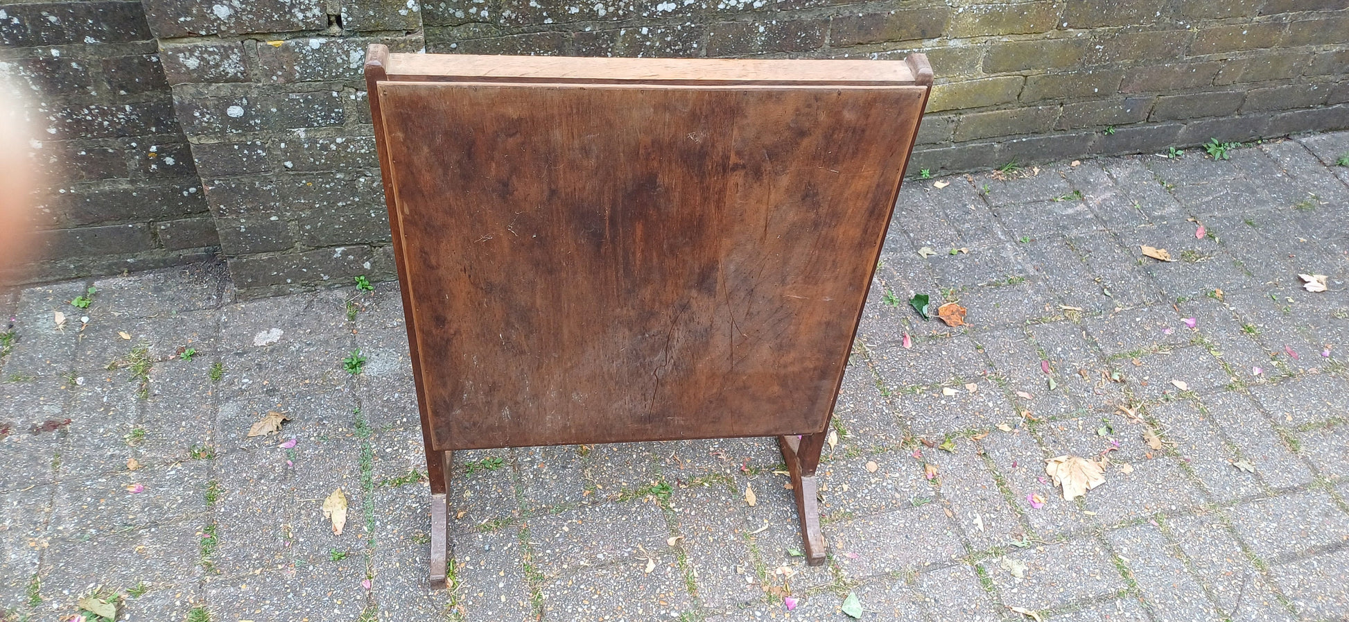 Top Quality Oak Mid 20th Century Fire Screen Flower Floral Still Life