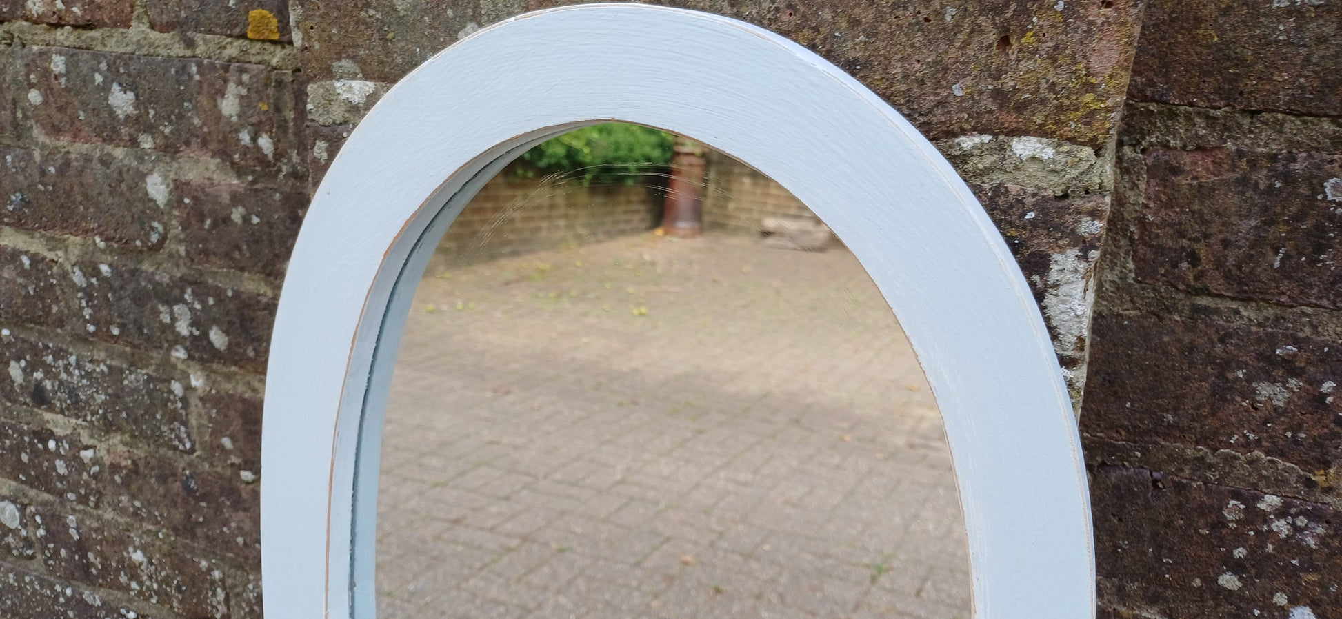 Large Painted Shabby Chic Mirror in Farrow and Ball Light Blue.