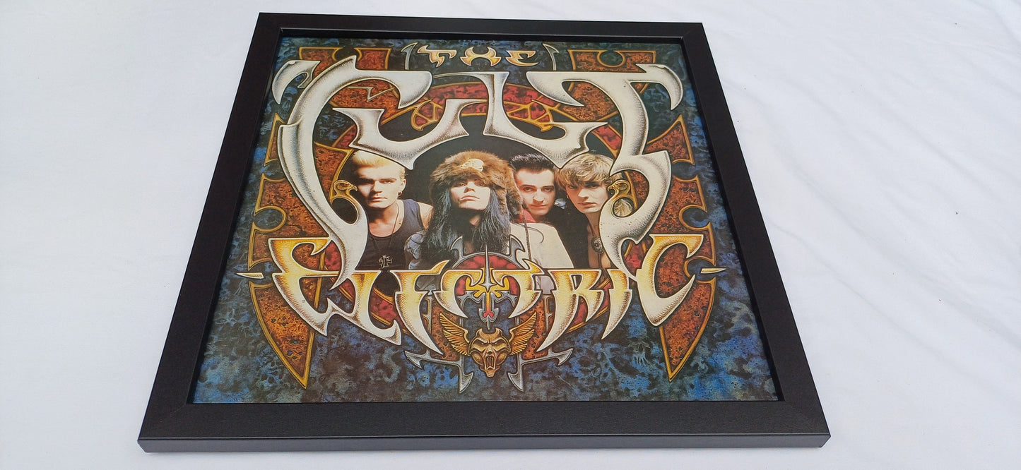The Cult Electric LP Genuine Original Framed Glazed Album Cover Pop Art Memorabilia.