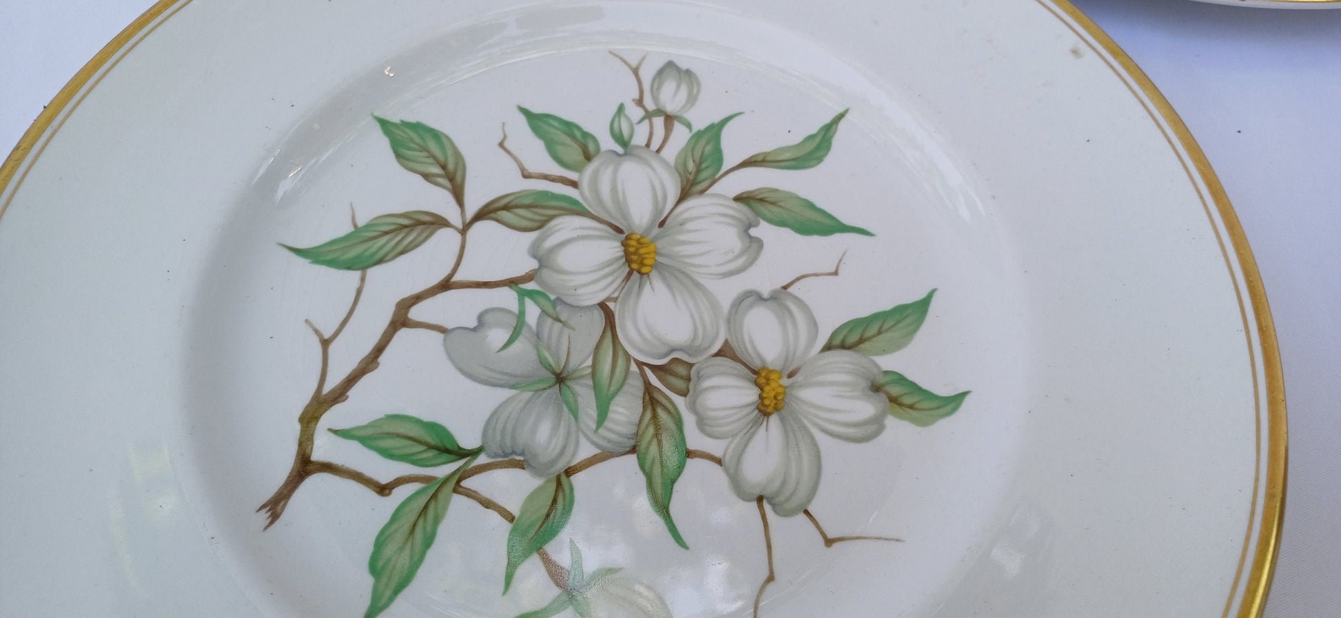 Vintage Simpson’s Potteries ‘Dogwood’ Sandwich Cake Set with Tiered Cake Plate. Tea Party! White Flower Floral