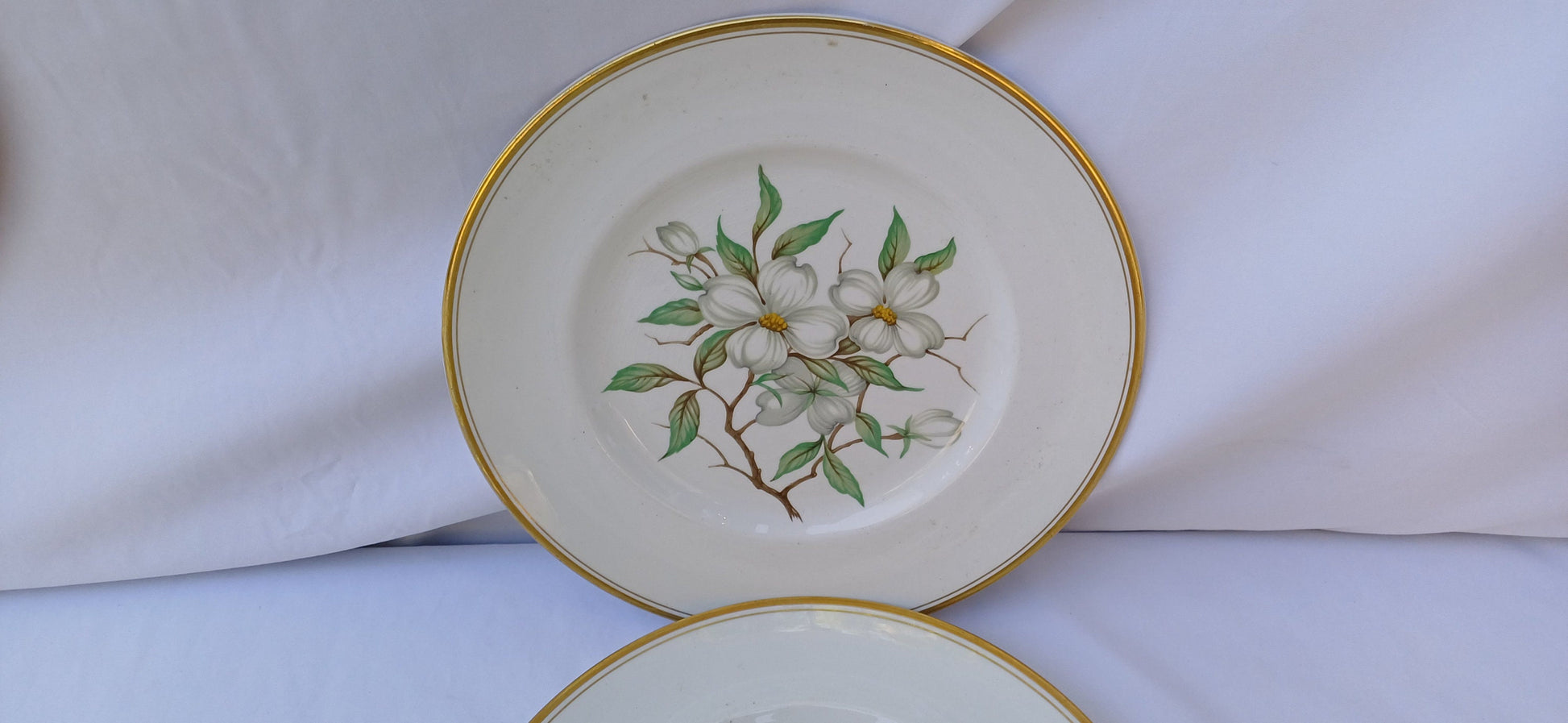 Vintage Simpson’s Potteries ‘Dogwood’ Sandwich Cake Set with Tiered Cake Plate. Tea Party! White Flower Floral