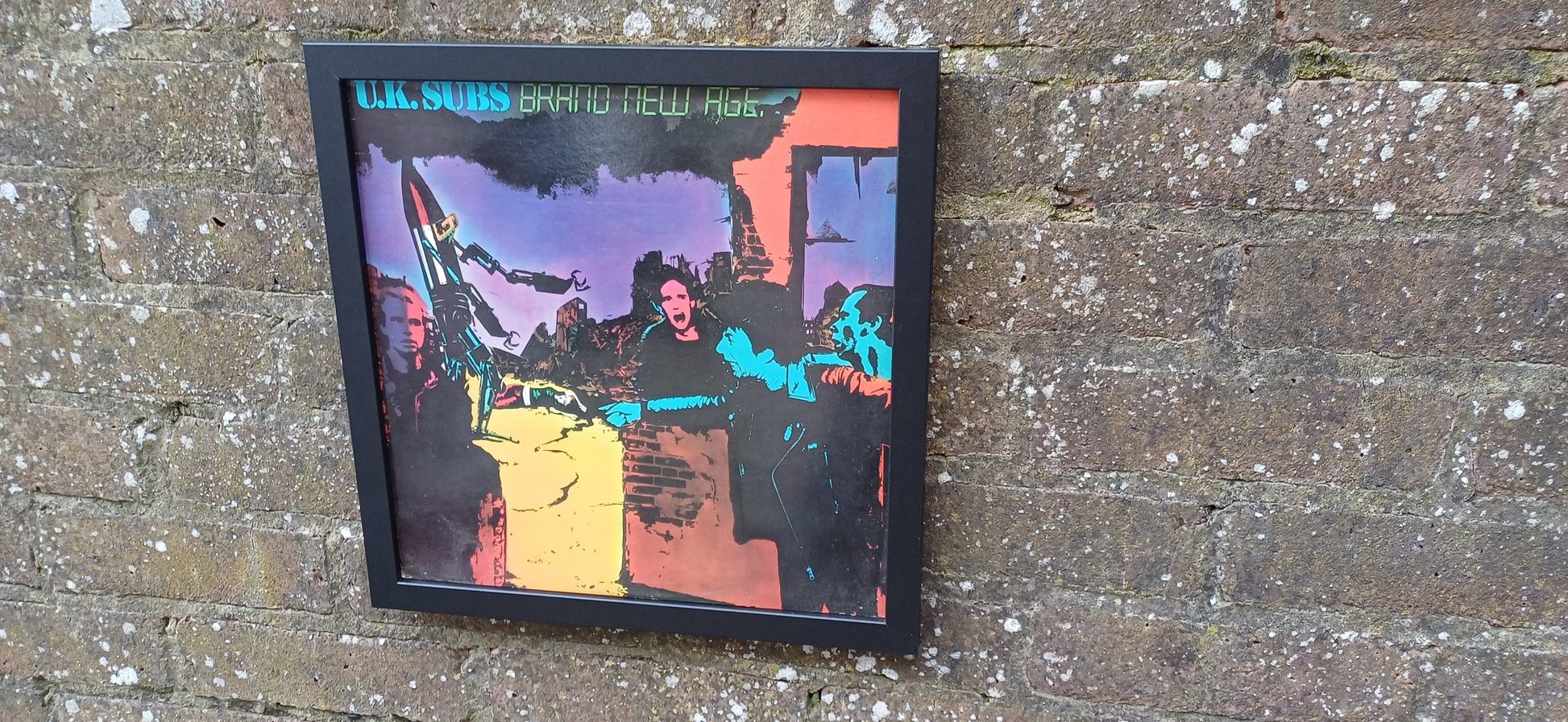 UK Subs Brand New Age Genuine Original Framed Glazed Album Cover Pop Art Memorabilia.