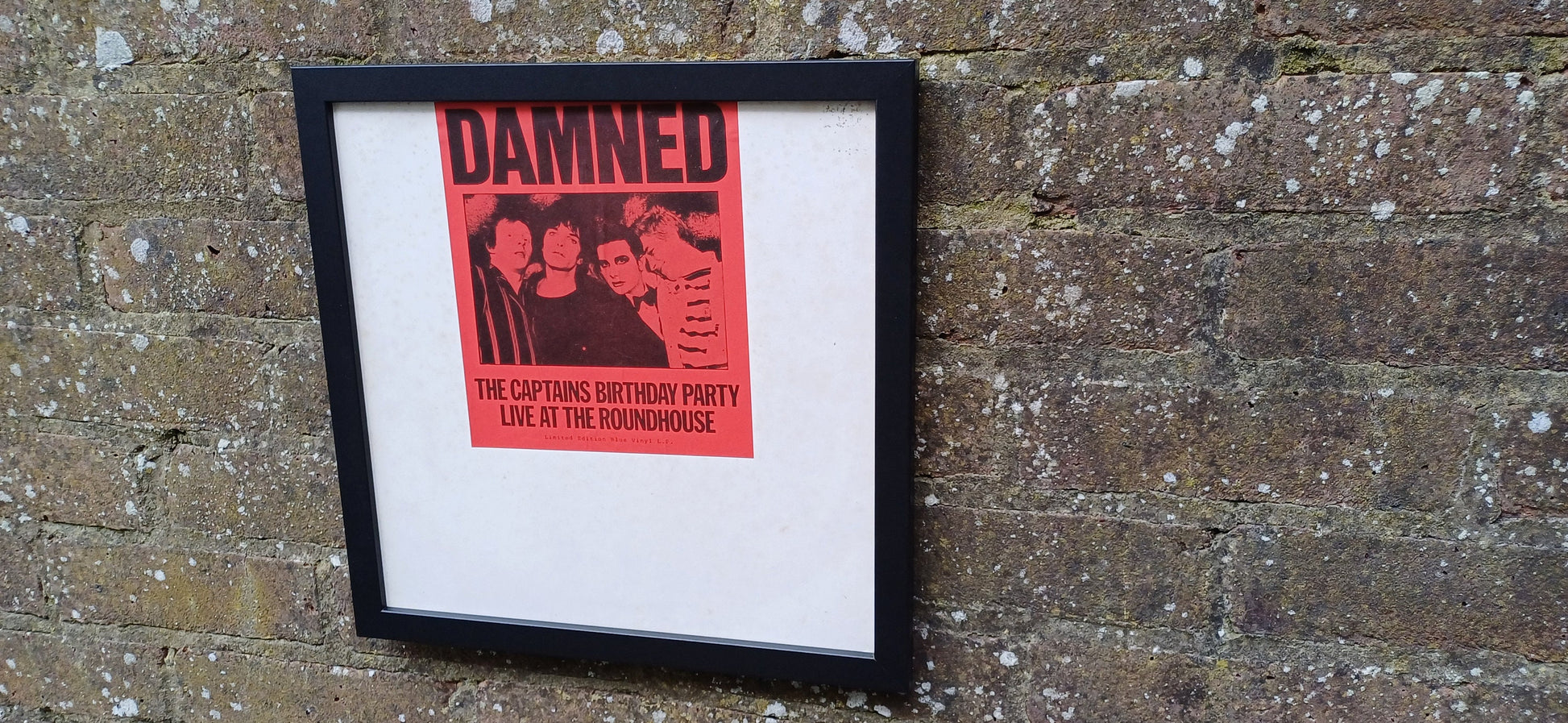 The Damned Live at the Roundhouse Genuine Original Framed Glazed Album Cover Pop Art Memorabilia. The Captains Birthday Party