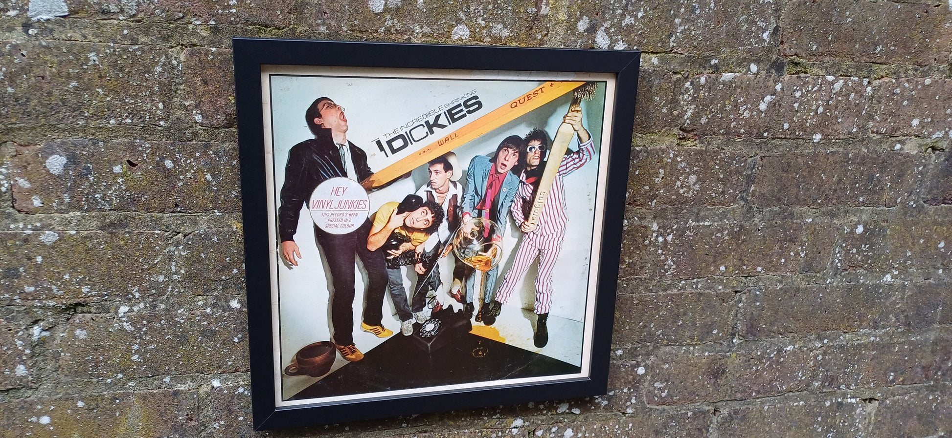 The Dickies The Incredible Shrinking Genuine Original Framed Glazed Album Cover Pop Art Memorabilia.