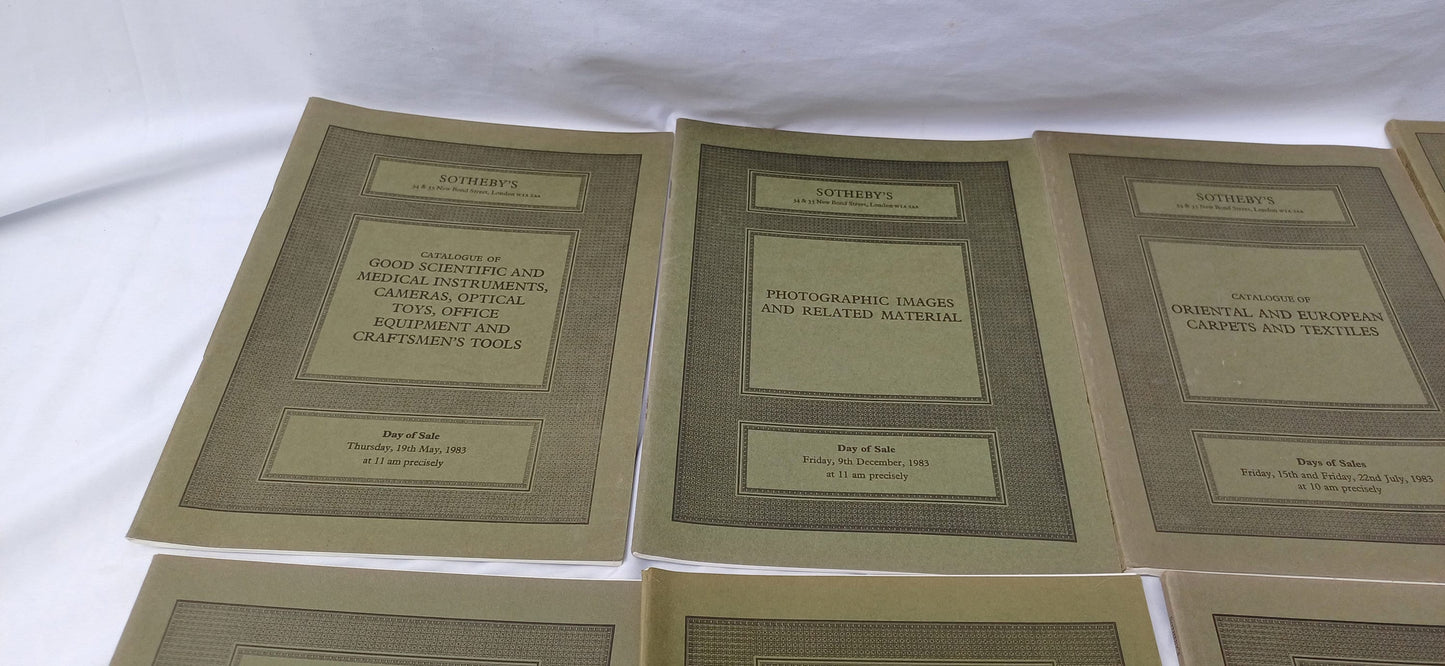 A Set of 12 Vintage 80s Quality Sotheby Lot Catalogues and Collector Magazines Silver Toys Scientific Textiles