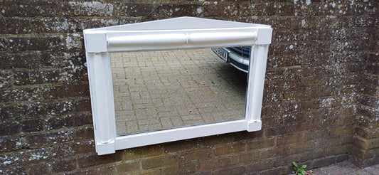 Vintage Victorian Painted Over Mantel Wall Mirror in Farrow and Ball White.
