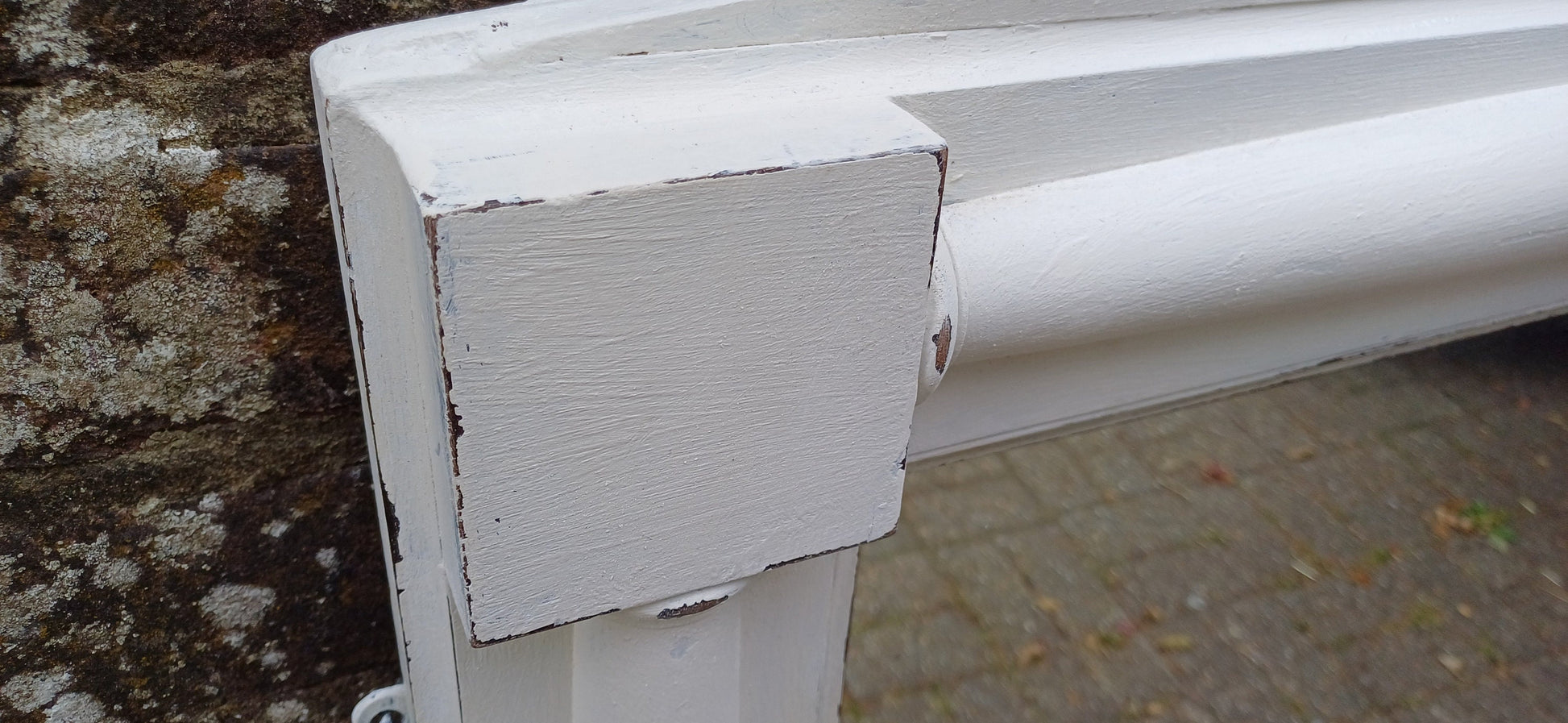Vintage Victorian Painted Over Mantel Wall Mirror in Farrow and Ball White.