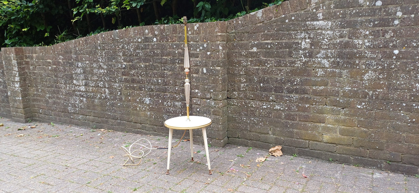 Quirky Retro Vintage Side Wine Table Standard Lamp Atomic Legs