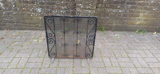 Pretty Solid Iron Vintage Fire Screen or Guard Fireplace