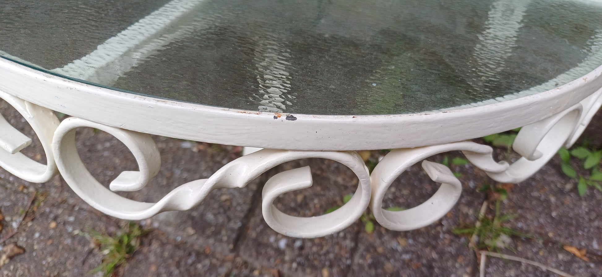 Vintage Retro Metal and Glass Demi Lune Wall Bracket Shelf
