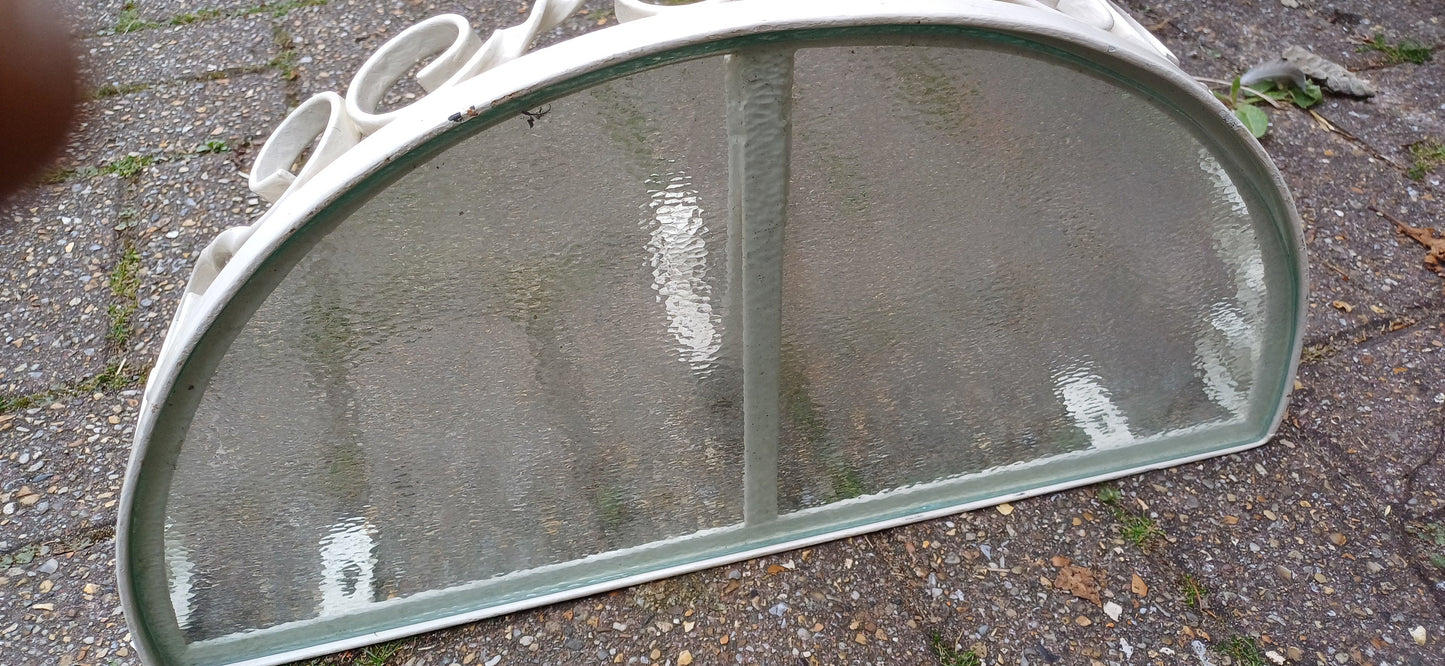 Vintage Retro Metal and Glass Demi Lune Wall Bracket Shelf