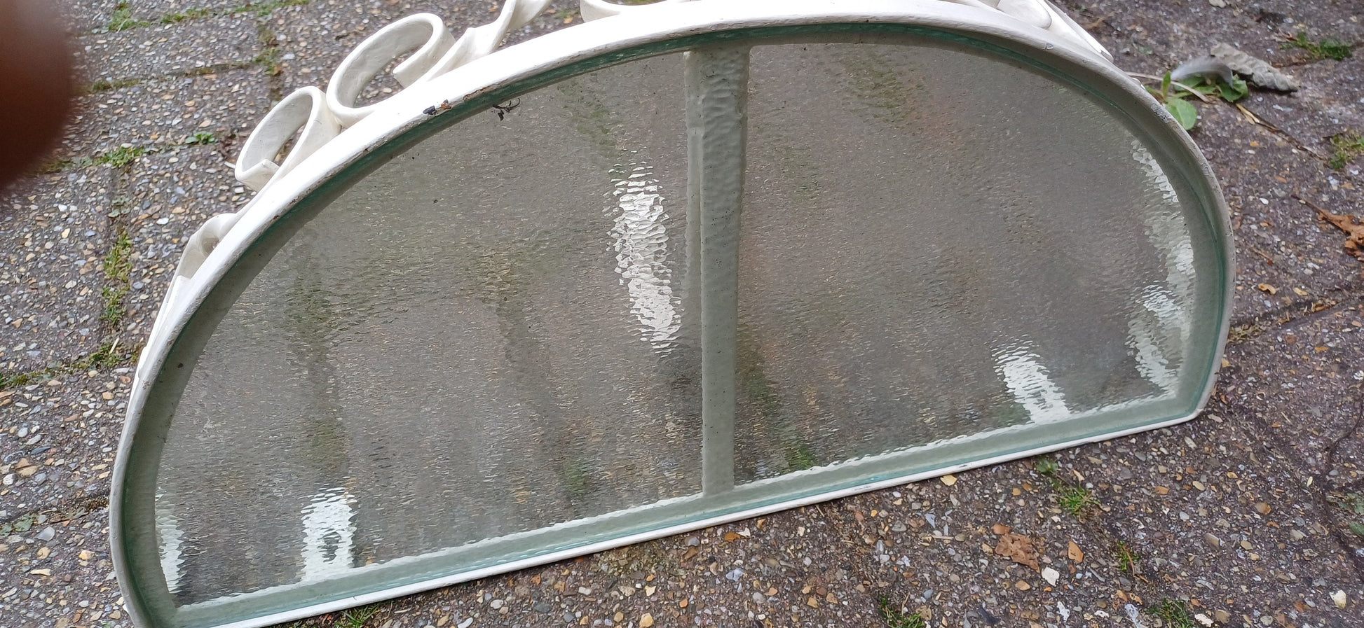Vintage Retro Metal and Glass Demi Lune Wall Bracket Shelf