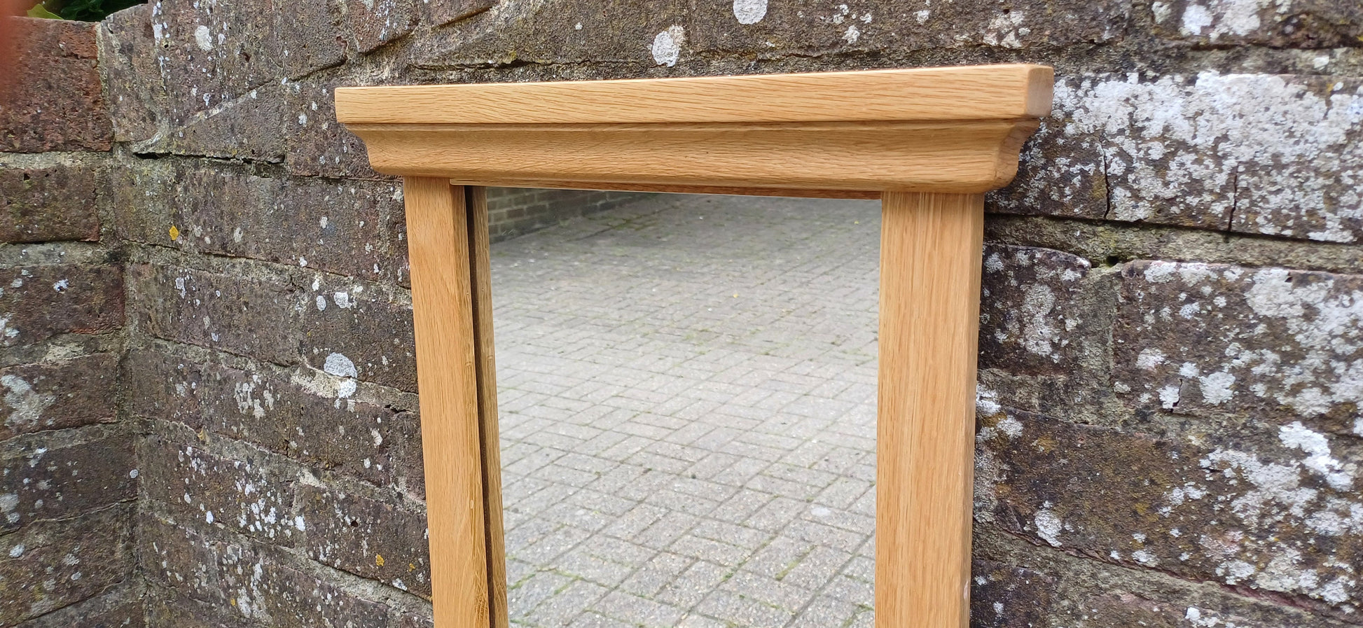Top Quality Solid Oak Mirror with Cornice.
