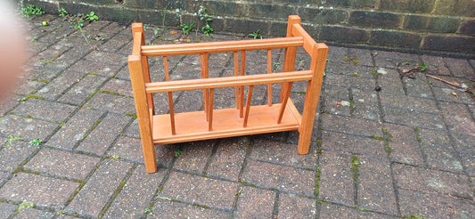 Vintage Retro 80s Teak Magazine Rack.