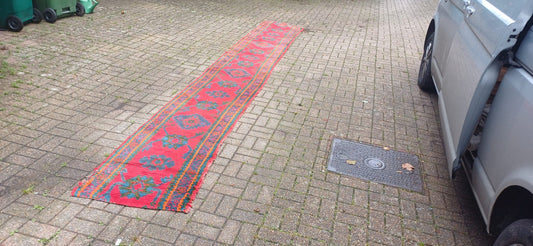 Charming Bohemian Age Worn Early 20th Century Vintage Rug Runner Beautiful Colours Shabby Chic 515 x 70 cm