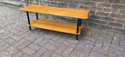 Vintage Retro 60s Two Tier Coffee Table TV/Media Stand Wood and Melamine.