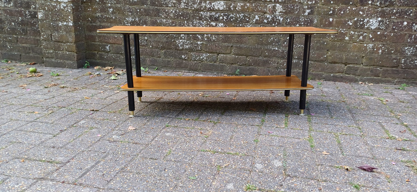 Vintage Retro 60s Two Tier Coffee Table TV/Media Stand Wood and Melamine.
