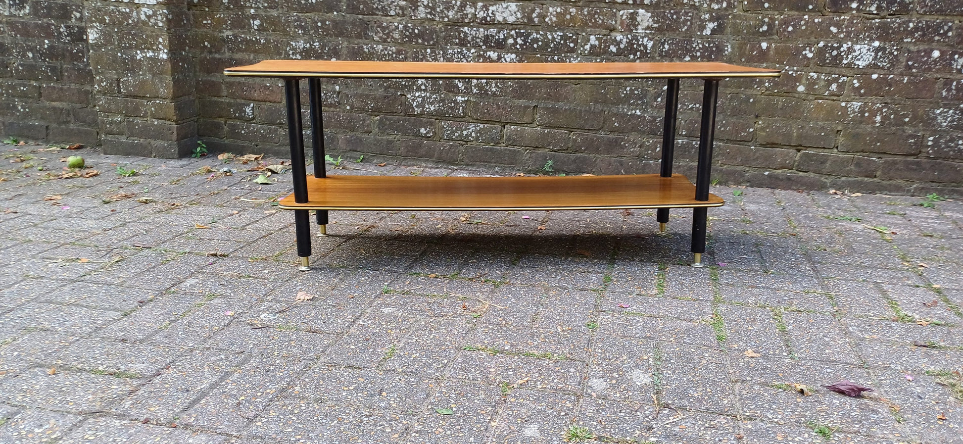 Vintage Retro 60s Two Tier Coffee Table TV/Media Stand Wood and Melamine.