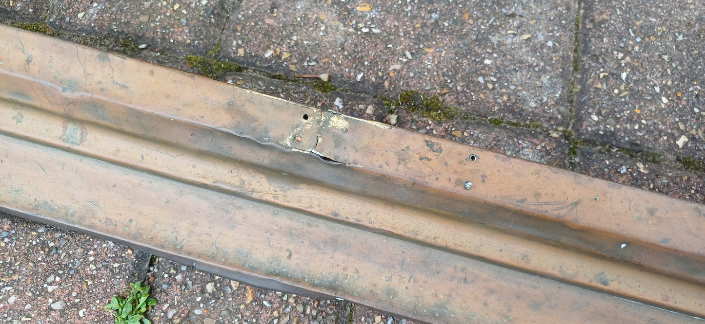 Vintage Age Worn Brass Fender Fire Guard Fireplace.