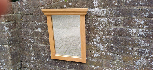 Top Quality Solid Oak Wall Mirror with Chunky Cornice.