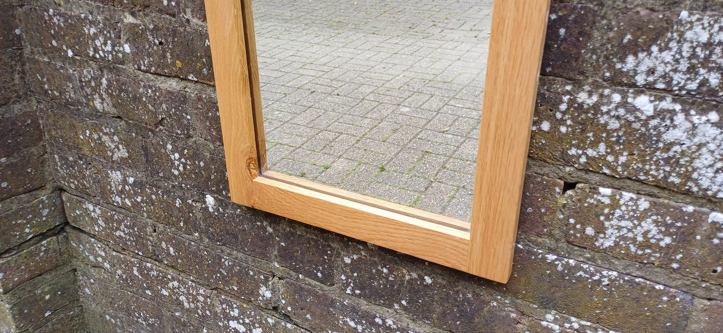 Top Quality Solid Oak Wall Mirror with Chunky Cornice.