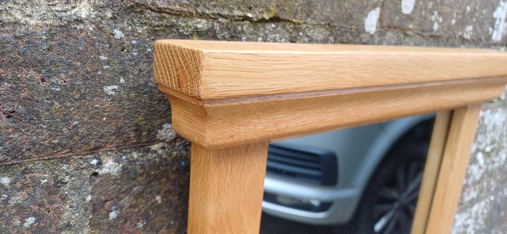 Top Quality Solid Oak Wall Mirror with Chunky Cornice.