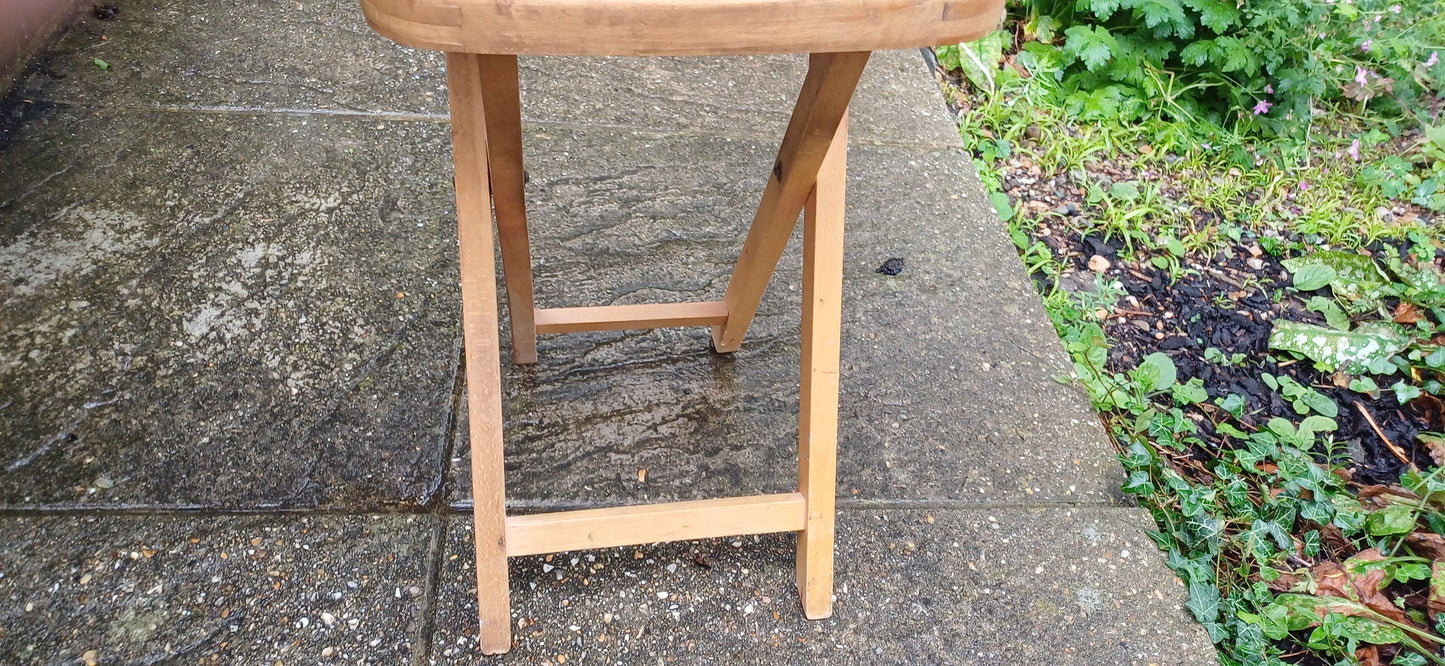 Vintage 80s Folding Upholstered and Cushioned Stool