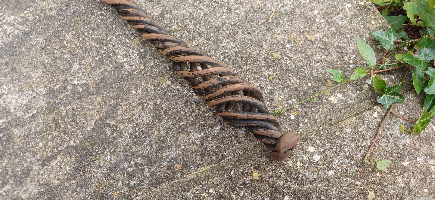 Amazing Long Vintage Handmade Iron Fork Neptune Blacksmith Swirly Decoration.