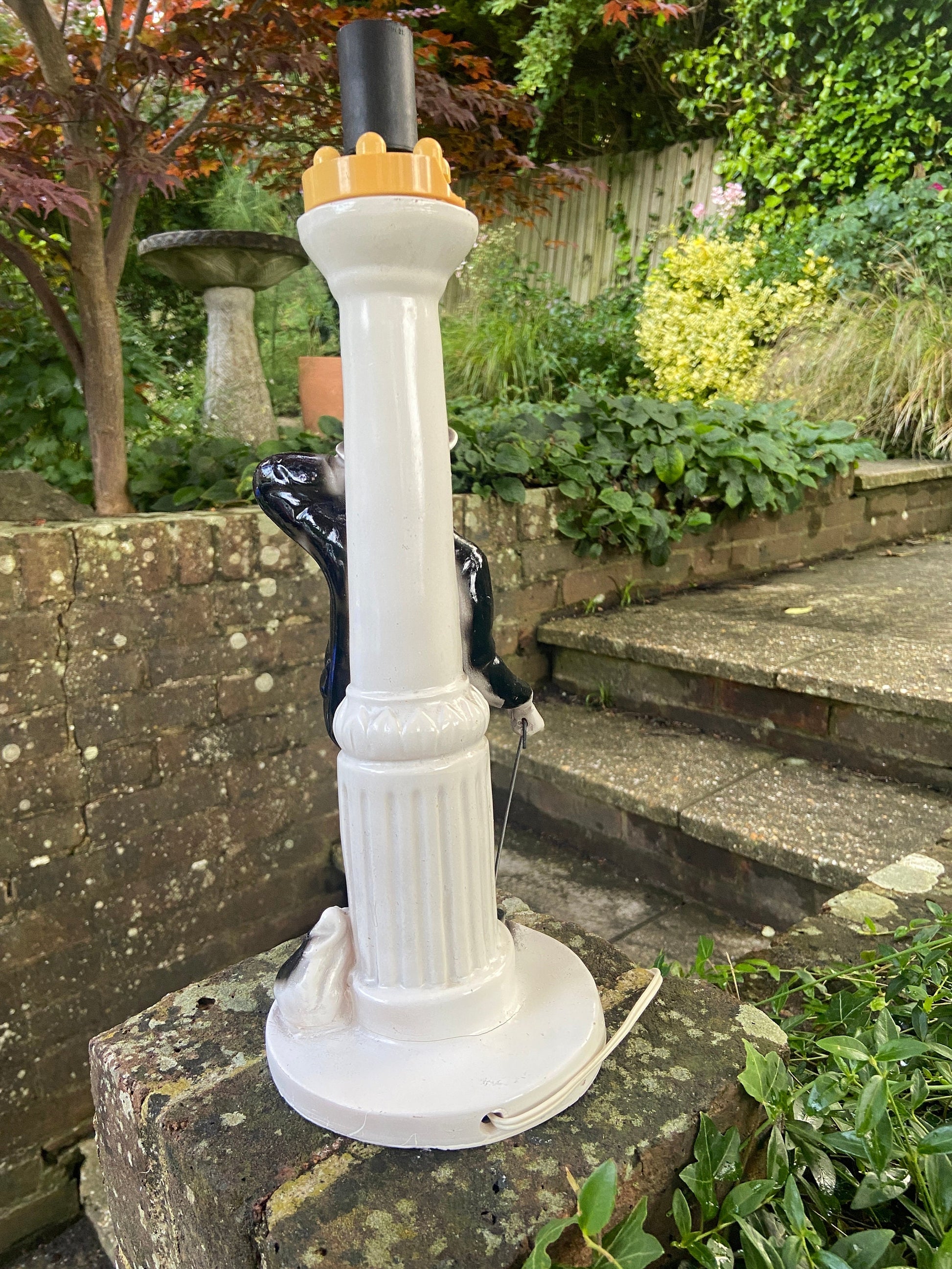 Collectible Charlie Chaplin ceramic table lamp, 1970s vintage table lamp, made in Italy, needs rewiring