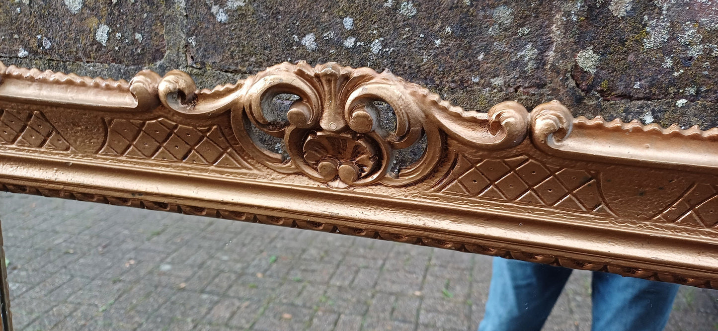 Huge 1970s Ornate Decorative Gold Gilt Wall Mirror