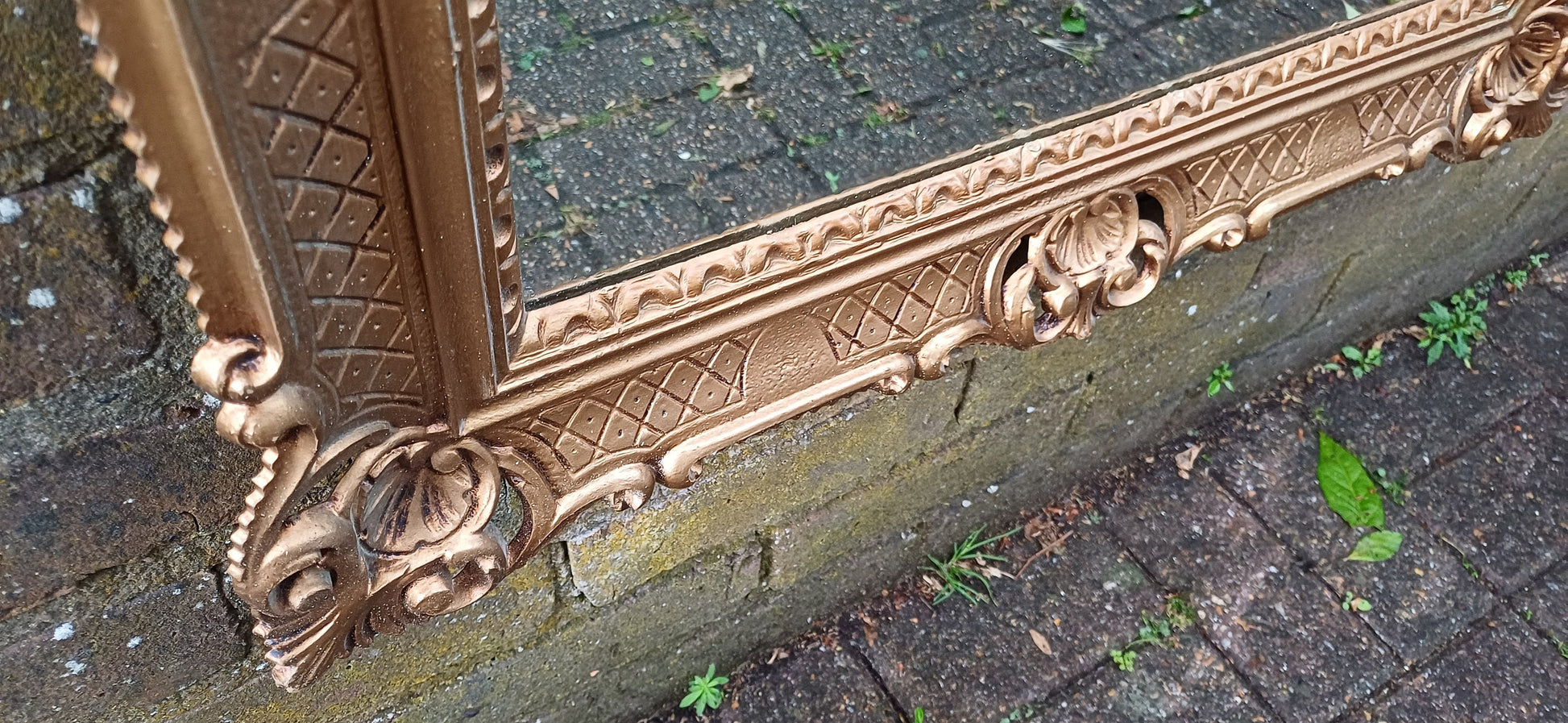 Huge 1970s Ornate Decorative Gold Gilt Wall Mirror